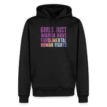 Les filles veulent juste avoir des droits humains fondamentaux - Sweat à capuche Premium bio Homme - noir - Devant - Nico (187cm)