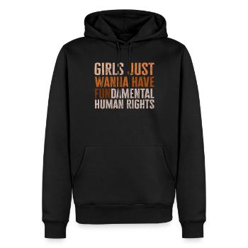 Les filles veulent juste avoir des droits humains fondamentaux - Sweat à capuche Premium bio Homme - noir - Devant - Nico (187cm)