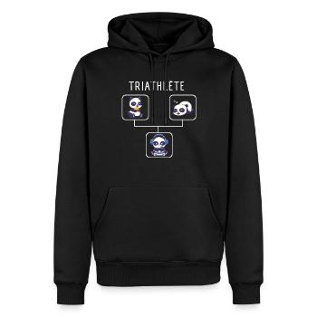 Humour Gamer Panda Triathlete Cadeau Jeux Video - Sweat à capuche Premium bio Homme - noir - Devant - Nico (187cm)