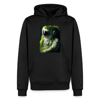 L’herbe des astronautes envahie par la végétation - Sweat à capuche Premium bio Homme - noir - Devant - Nico (187cm)