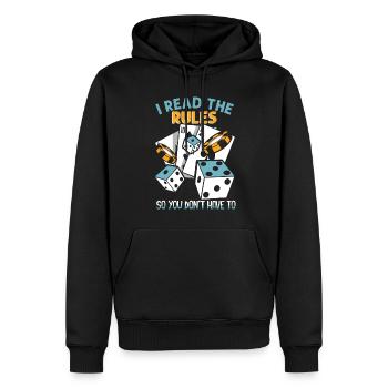 J’ai lu les règles pour que vous n’ayez pas à le faire - Sweat à capuche Premium bio Homme - noir - Devant - Nico (187cm)