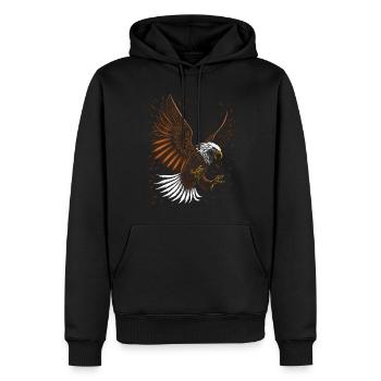 Stammesadler fliegen - Männer Premium Bio Hoodie - Schwarz - Vorne - Nico (187cm)