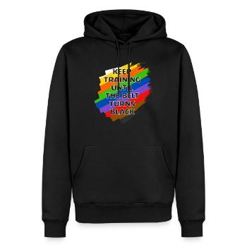 Keep Training Until The Belt Turns Black - Men’s Premium Organic Hoodie - black - Front - Nico (187cm)