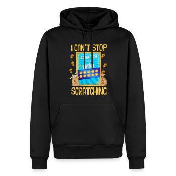 Ich kann nicht aufhören zu kratzen - Männer Premium Bio Hoodie - Schwarz - Vorne - Nico (187cm)