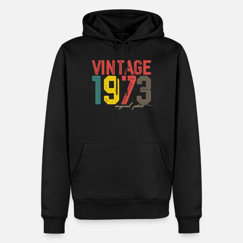 Millésime 1973 Partie originale - Sweat à capuche Premium bio Homme - noir