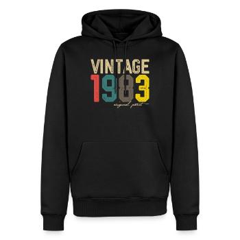 Originaldruck von 1983 - Männer Premium Bio Hoodie - Schwarz - Vorne - Nico (187cm)