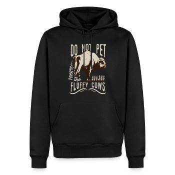 Ne caressez pas les vaches moelleuses - Sweat à capuche Premium bio Homme - noir - Devant - Nico (187cm)