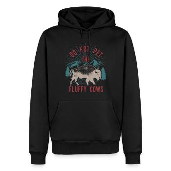 Ne caressez pas les vaches moelleuses - Sweat à capuche Premium bio Homme - noir - Devant - Nico (187cm)