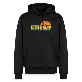 VTT Votre Balade Your Vibe Votre Temps - Sweat à capuche Premium bio Homme - noir - Devant - Nico (187cm)