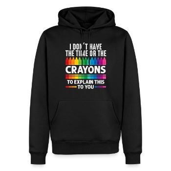 Ich habe nicht die Zeit oder die Buntstifte - Männer Premium Bio Hoodie - Schwarz - Vorne - Nico (187cm)