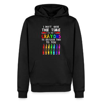 Ich habe weder die Zeit noch die Buntstifte - Männer Premium Bio Hoodie - Schwarz - Vorne - Nico (187cm)