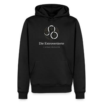 Leo Extrovert Logo Sternzeichen - Männer Premium Bio Hoodie - Schwarz - Vorne - Nico (187cm)