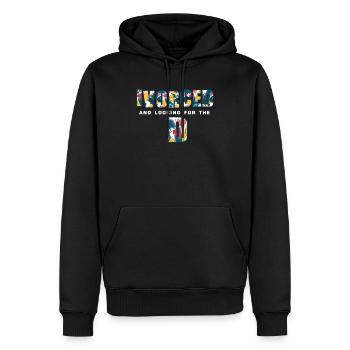 Ivorcé et à la recherche du t-shirt divorcé D - Sweat à capuche Premium bio Homme - noir - Devant - Nico (187cm)