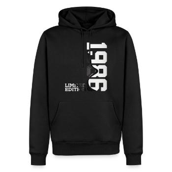 ÉDITION LIMITÉE 40E ANNIVERSAIRE 1986 - Sweat à capuche Premium bio Homme - noir - Devant - Nico (187cm)
