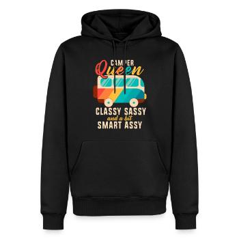 Camper Queen Classy Frech Und ein bisschen Smart Assy - Männer Premium Bio Hoodie - Schwarz - Vorne - Nico (187cm)