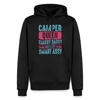 Camper Queen Classy Frech Und ein bisschen Smart Assy - Männer Premium Bio Hoodie - Schwarz - Vorne - Nico (187cm)