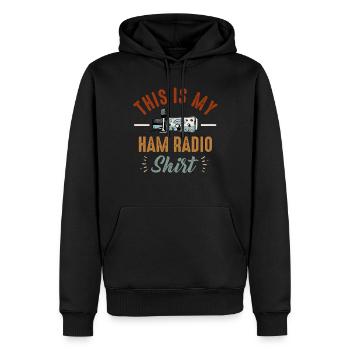Ceci est mon radio amateur - Sweat à capuche Premium bio Homme - noir - Devant - Nico (187cm)