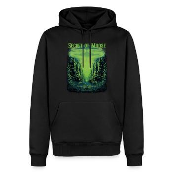 Le secret de l’orignal - Aurora - Sweat à capuche Premium bio Homme - noir - Devant - Nico (187cm)