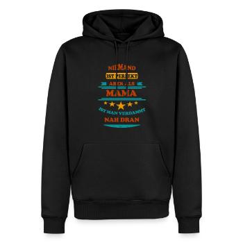 Niemand ist perfekt Mama Retro - Männer Premium Bio Hoodie - Schwarz - Vorne - Nico (187cm)