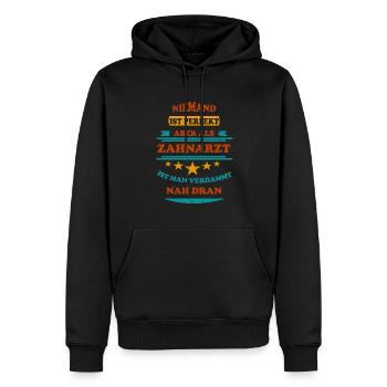 Niemand ist perfekt Zahnarzt Retro - Männer Premium Bio Hoodie - Schwarz - Vorne - Nico (187cm)