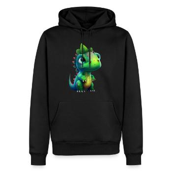 Bébé dinosaure - Sweat à capuche Premium bio Homme - noir - Devant - Nico (187cm)