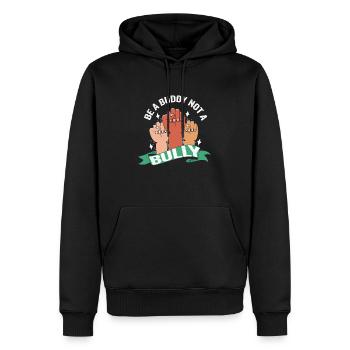Sei ein Kumpel, kein Mobber Anti-Mobbing - Männer Premium Bio Hoodie - Schwarz - Vorne - Nico (187cm)