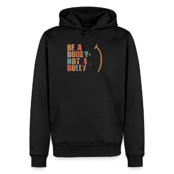 Sei ein Kumpel, kein Mobber Anti-Mobbing - Männer Premium Bio Hoodie - Schwarz - Vorne - Nico (187cm)