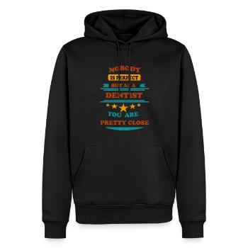 Nobody is perfect retro Dentist - Männer Premium Bio Hoodie - Schwarz - Vorne - Nico (187cm)