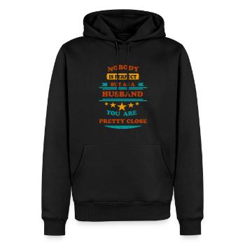 Nobody is perfect retro Husband - Männer Premium Bio Hoodie - Schwarz - Vorne - Nico (187cm)