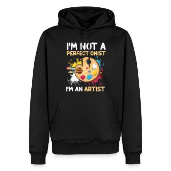 Je ne suis pas perfectionniste, je suis un artiste - Sweat à capuche Premium bio Homme - noir - Devant - Nico (187cm)