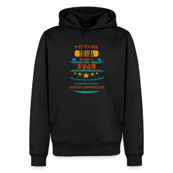 Vintage Retro 1948 - Men’s Premium Organic Hoodie - black - Front - Nico (187cm)