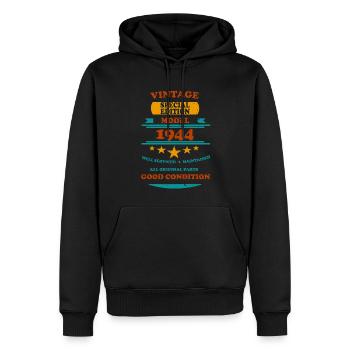 Vintage Retro 1944 - Men’s Premium Organic Hoodie - black - Front - Nico (187cm)