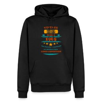 Vintage Retro 1965 - Men’s Premium Organic Hoodie - black - Front - Nico (187cm)
