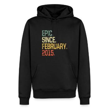 8 Years Old, Boys Girls Epic Since February 2015 - Men’s Premium Organic Hoodie - black - Front - Nico (187cm)