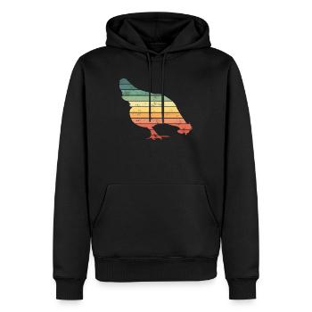 Poulets - Sweat à capuche Premium bio Homme - noir - Devant - Nico (187cm)