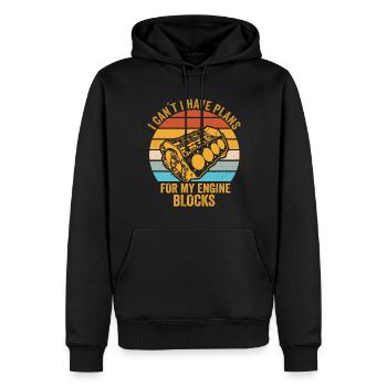 Ich kann keine Pläne für meine Motorblöcke haben - Männer Premium Bio Hoodie - Schwarz - Vorne - Nico (187cm)