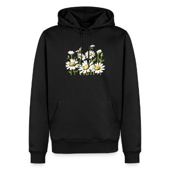 Marguerites Marguerites d’été Marguerites Jardin de fleurs - Sweat à capuche Premium bio Homme - noir - Devant - Nico (187cm)