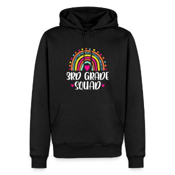 Enseignante arc-en-ciel arc-en-ciel de 3e année - Sweat à capuche Premium bio Homme - noir - Devant - Nico (187cm)