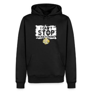 Je ne peux pas m’arrêter de me gratter - Sweat à capuche Premium bio Homme - noir - Devant - Nico (187cm)