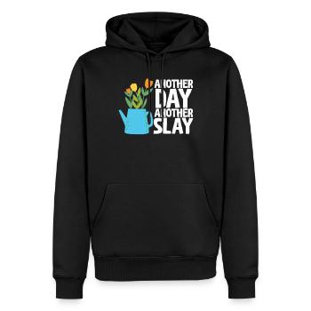 Ein anderer Tag, ein weiterer Slay, motivierend - Männer Premium Bio Hoodie - Schwarz - Vorne - Nico (187cm)
