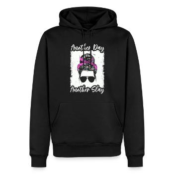 Ein anderer Tag, ein weiterer Slay, motivierend - Männer Premium Bio Hoodie - Schwarz - Vorne - Nico (187cm)