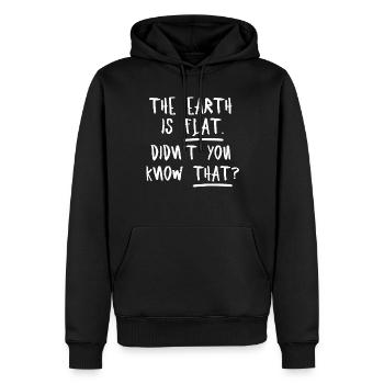 La terre est plate, vous ne le saviez pas ? - Sweat à capuche Premium bio Homme - noir - Devant - Nico (187cm)