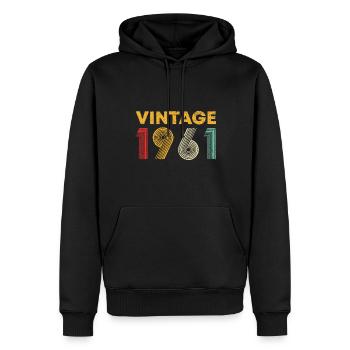 1961 62e anniversaire Cadeau Hommes Femmes 62 ans - Sweat à capuche Premium bio Homme - noir - Devant - Nico (187cm)