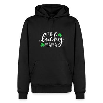 Une maman chanceuse St Patricks Day Femmes Maman Mère - Sweat à capuche Premium bio Homme - noir - Devant - Nico (187cm)