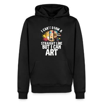 Je ne peux pas tracer une ligne droite mais je peux Art - Sweat à capuche Premium bio Homme - noir - Devant - Nico (187cm)