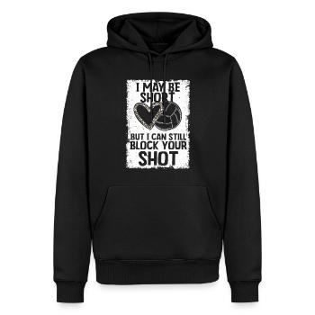 Je peux bloquer votre tir Volleyball de plage - Sweat à capuche Premium bio Homme - noir - Devant - Nico (187cm)