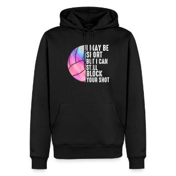 Je peux bloquer votre tir Volleyball de plage - Sweat à capuche Premium bio Homme - noir - Devant - Nico (187cm)
