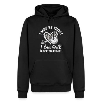 Je peux bloquer votre tir Volleyball de plage - Sweat à capuche Premium bio Homme - noir - Devant - Nico (187cm)