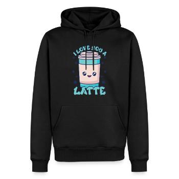 Ich liebe dich Eine Latte Pärchen Romanze - Männer Premium Bio Hoodie - Schwarz - Vorne - Nico (187cm)