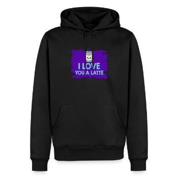 Ich liebe dich Eine Latte Pärchen Romanze - Männer Premium Bio Hoodie - Schwarz - Vorne - Nico (187cm)